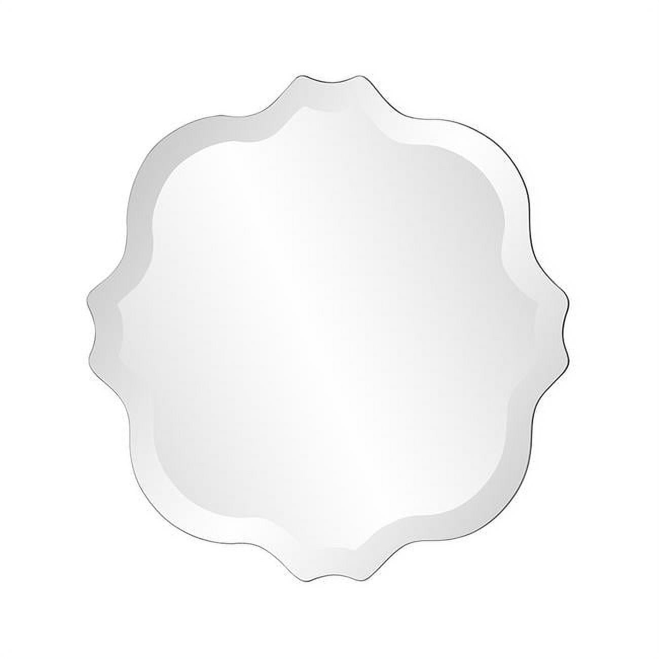 Elegant Square Frameless Beveled Mirror with Scalloped Edges