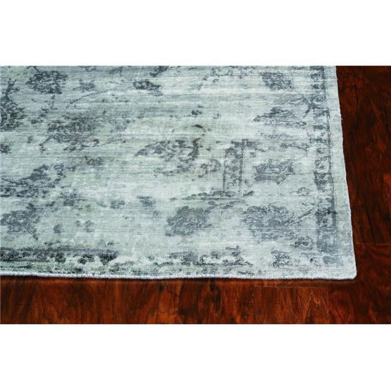 Luxurious Hand-Knotted Gray Viscose Rectangular Rug 39" x 63"