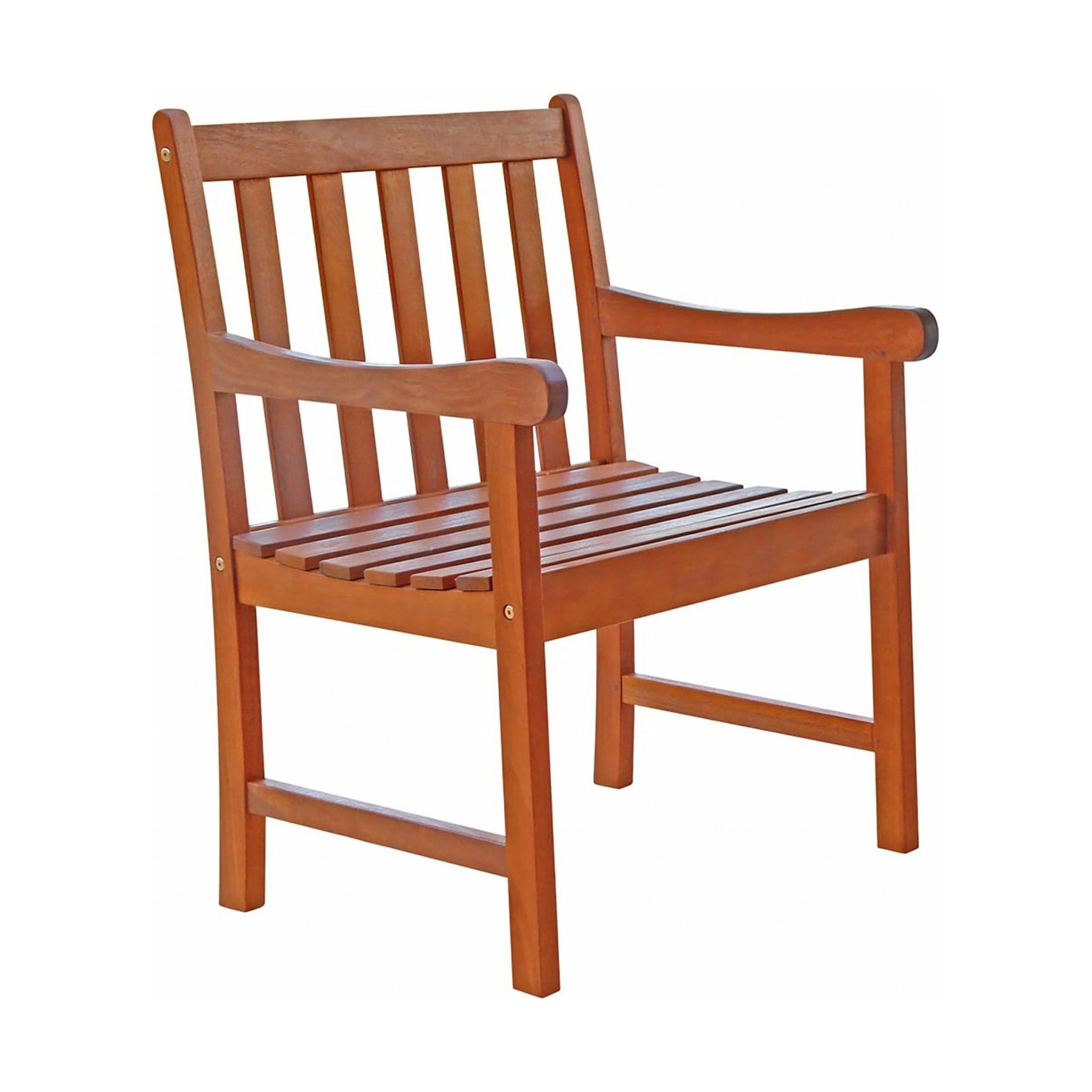 Eucalyptus Hardwood Slatted Brown Patio Dining Chair