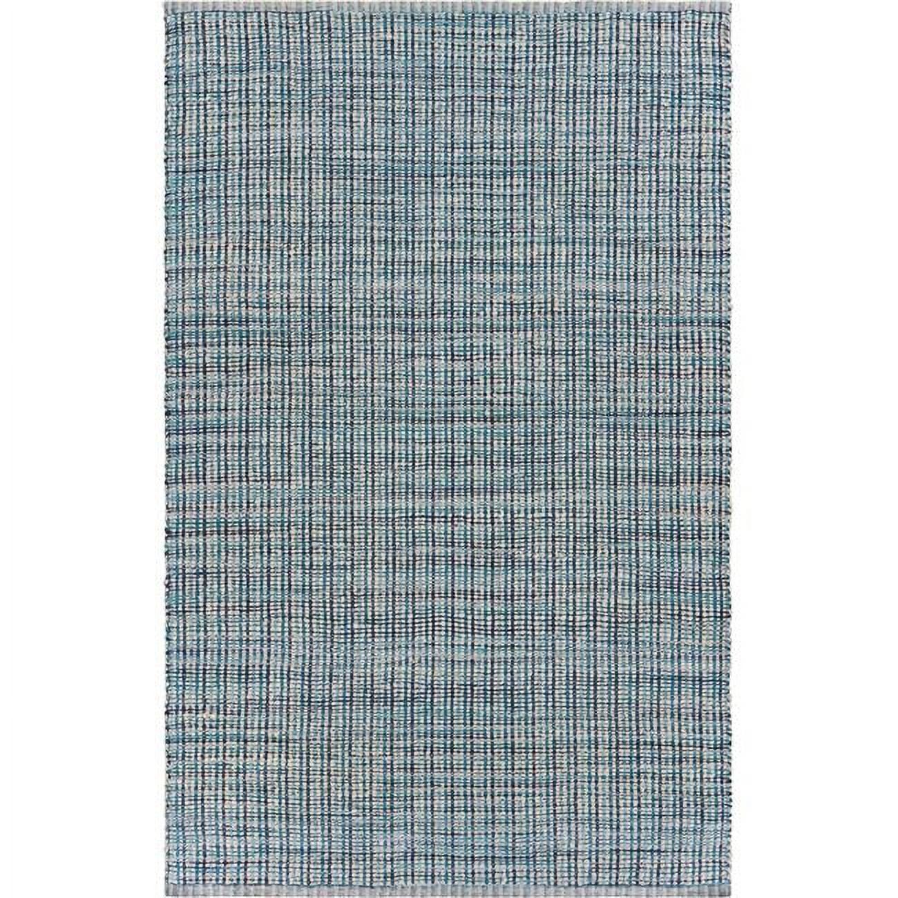 Serene Blue Cotton Flatweave 5' x 8' Handmade Area Rug