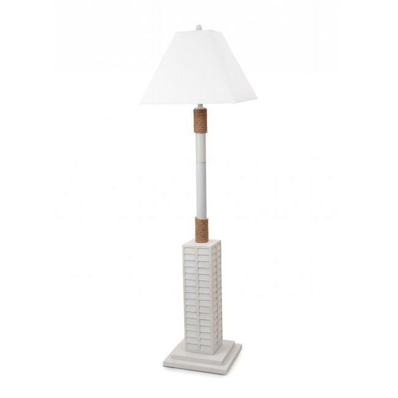 Bright White Nautical Rope Shutter Floor Lamp