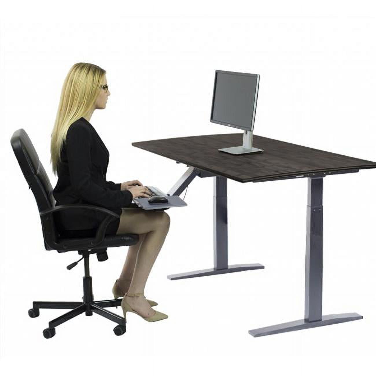 ElevatePro Black Wood 60" Computer Desk with USB and Drawer