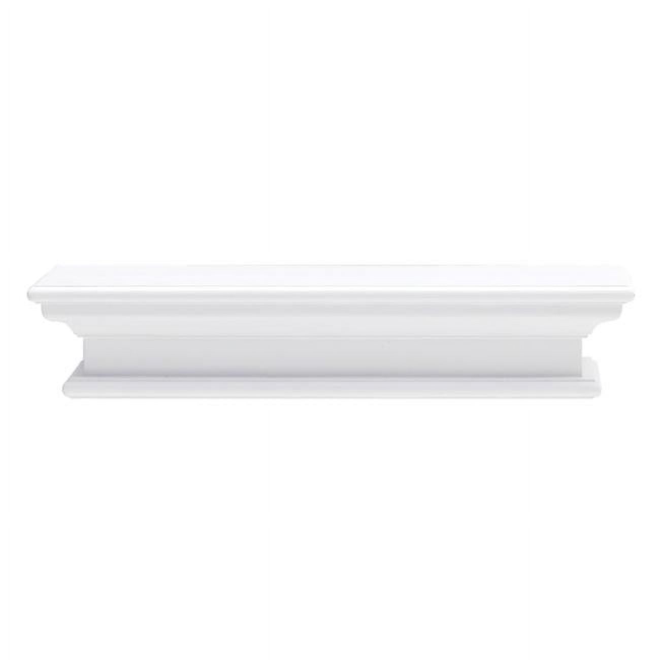 Classic White Mahogany Floating Wall Shelf - 23 Inch