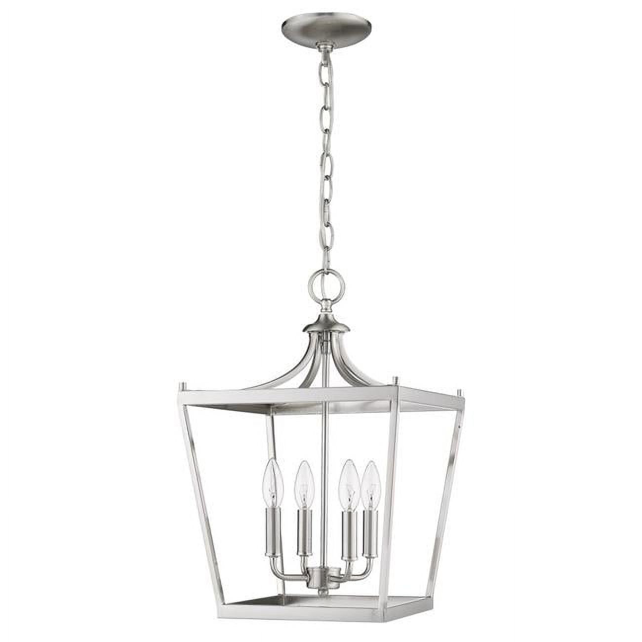 Kennedy 4-Light Open Cage Satin Nickel Pendant