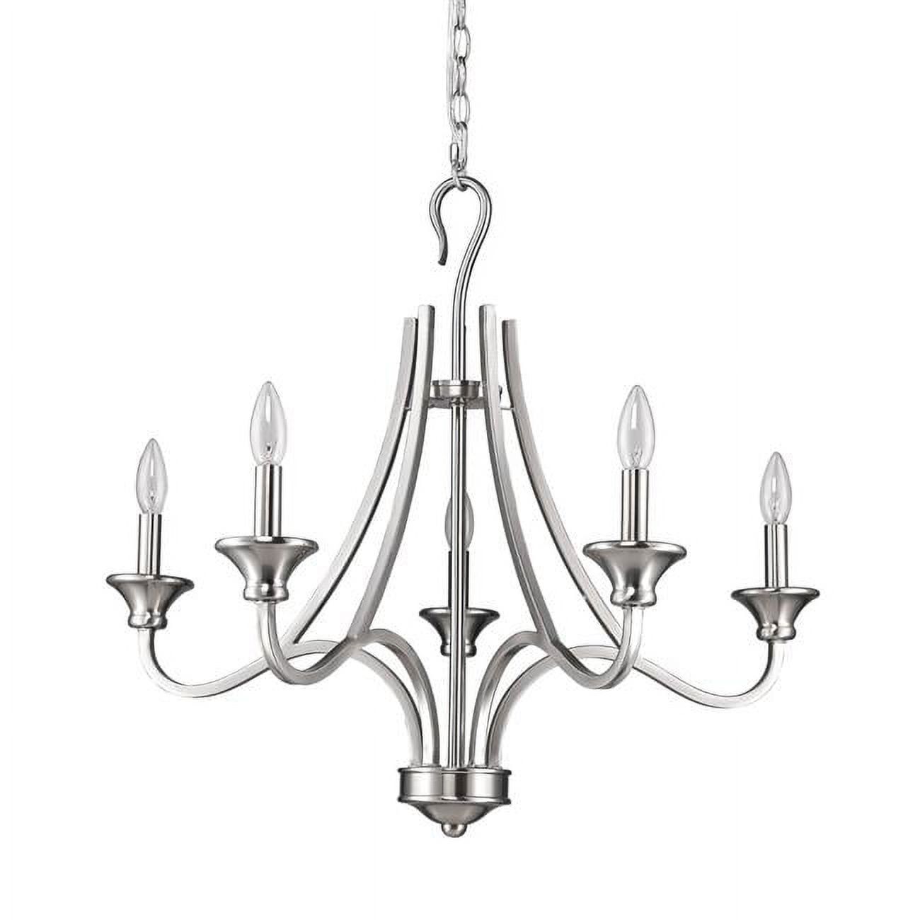 Michelle 5-Light Satin Nickel Candle Style Chandelier