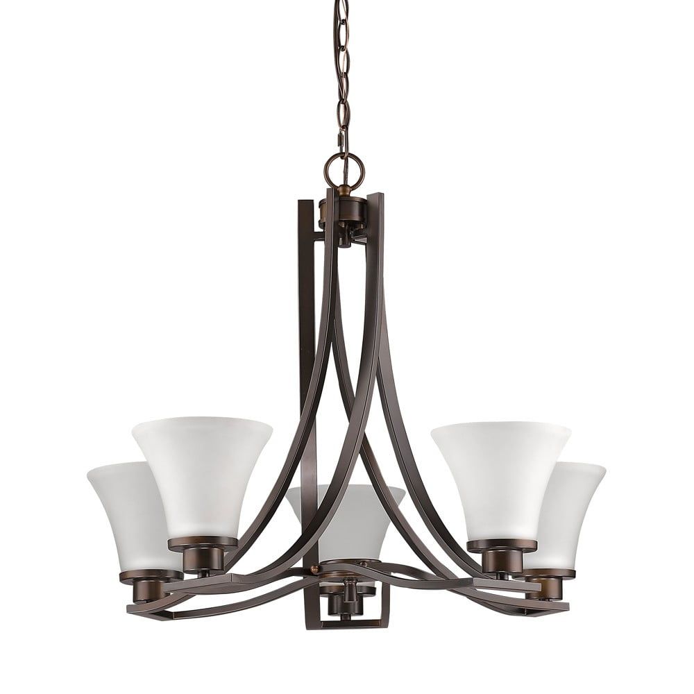 Mia Sweeping Bronze Outdoor 5-Light Candle Chandelier