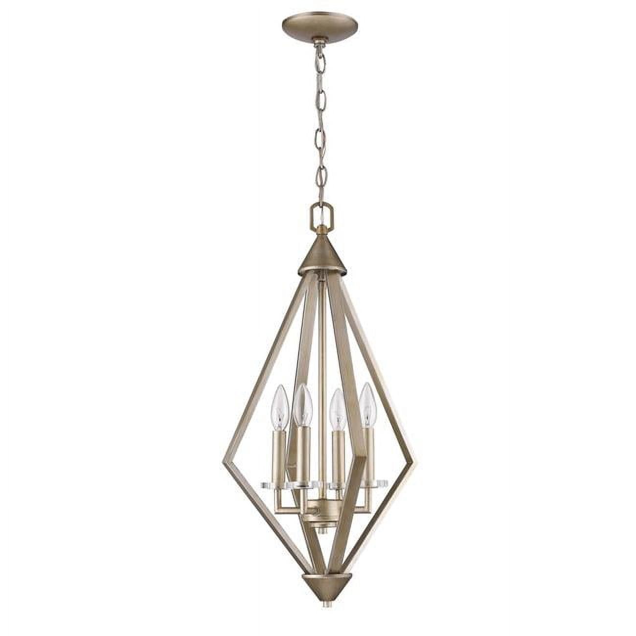 Easton Elegance 26" Washed Gold and Crystal 4-Light Pendant