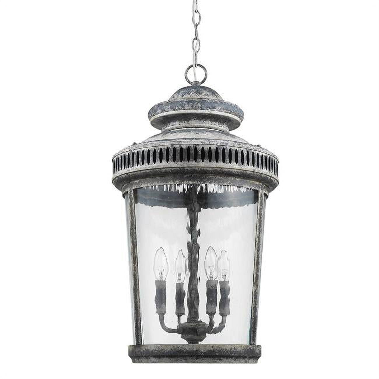 Kingston Antique Lead 4-Light Lantern with Curved Water Glass