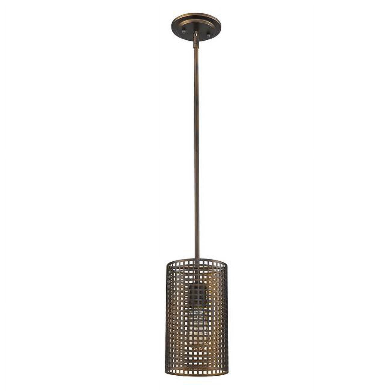 Loft Industrial Bronze Mesh Shade Hanging Pendant Light