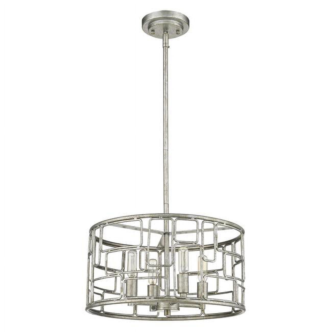 Amoret Antique Silver Convertible Drum Pendant Light