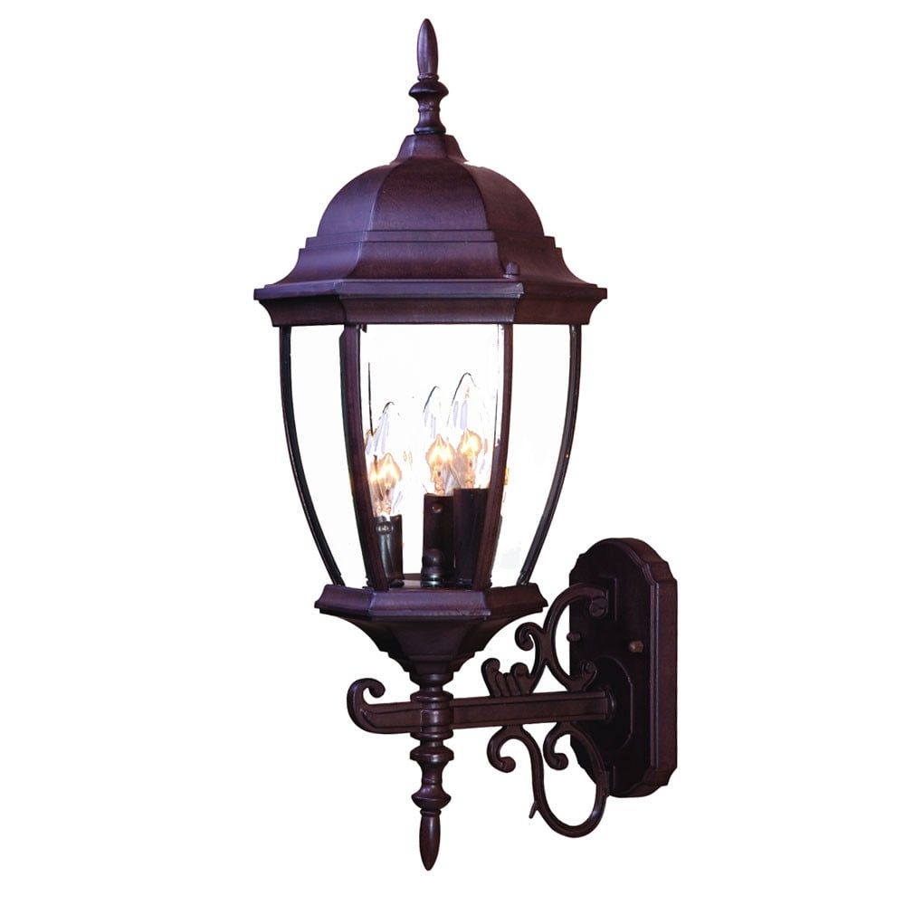 Dark Brown Aluminum Swing Arm Lantern Wall Light