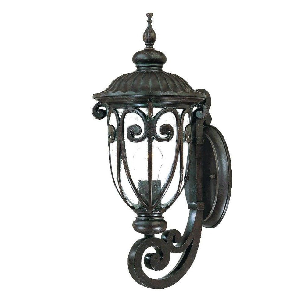 Elegant Mahogany Wall Sconce with Clear Glass Goblet Design