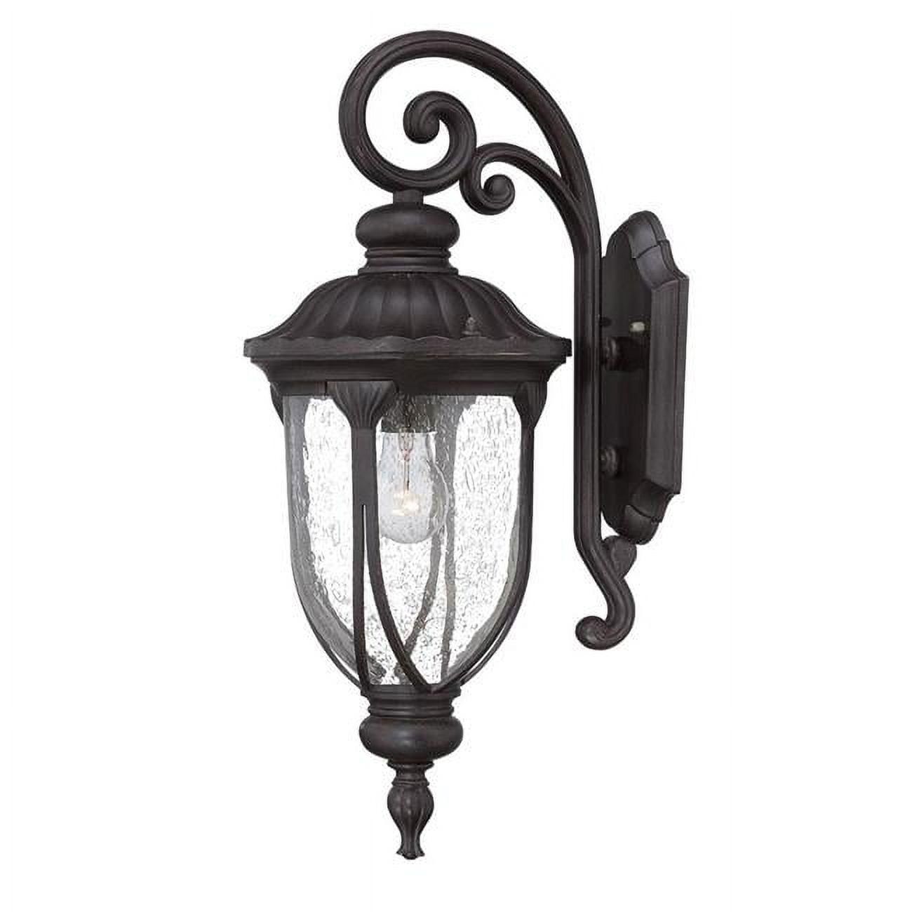 Laurens Classic Black Cast Aluminum Glass Lantern Wall Sconce