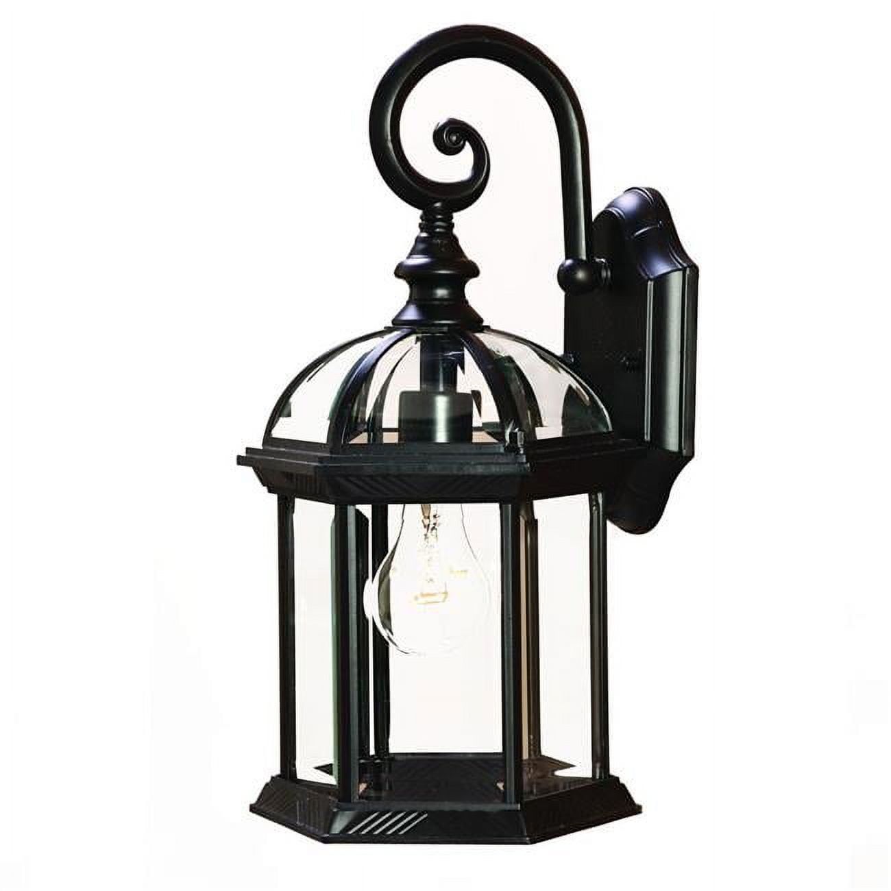 Vintage Matte Black Eastern Lantern Wall Light 8x16in