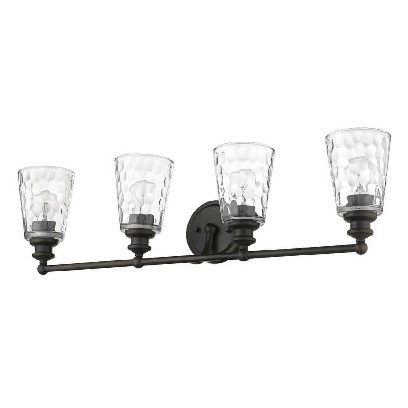 Transitional Mae 4-Light Oil-Rubbed Bronze Vanity with Hand-Blown Glass