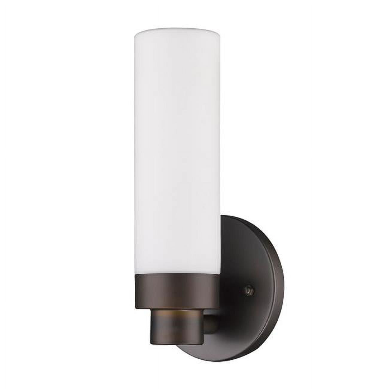 Valmont Minimalist Bronze Wall Sconce with Frosted Glass Shade