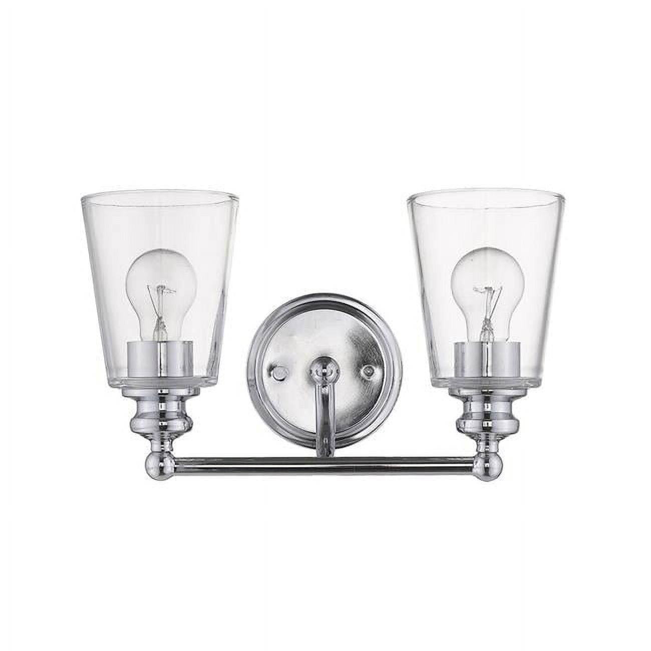 Elegant Silver Swing Arm Vanity Wall Sconce with Clear Glass Shades