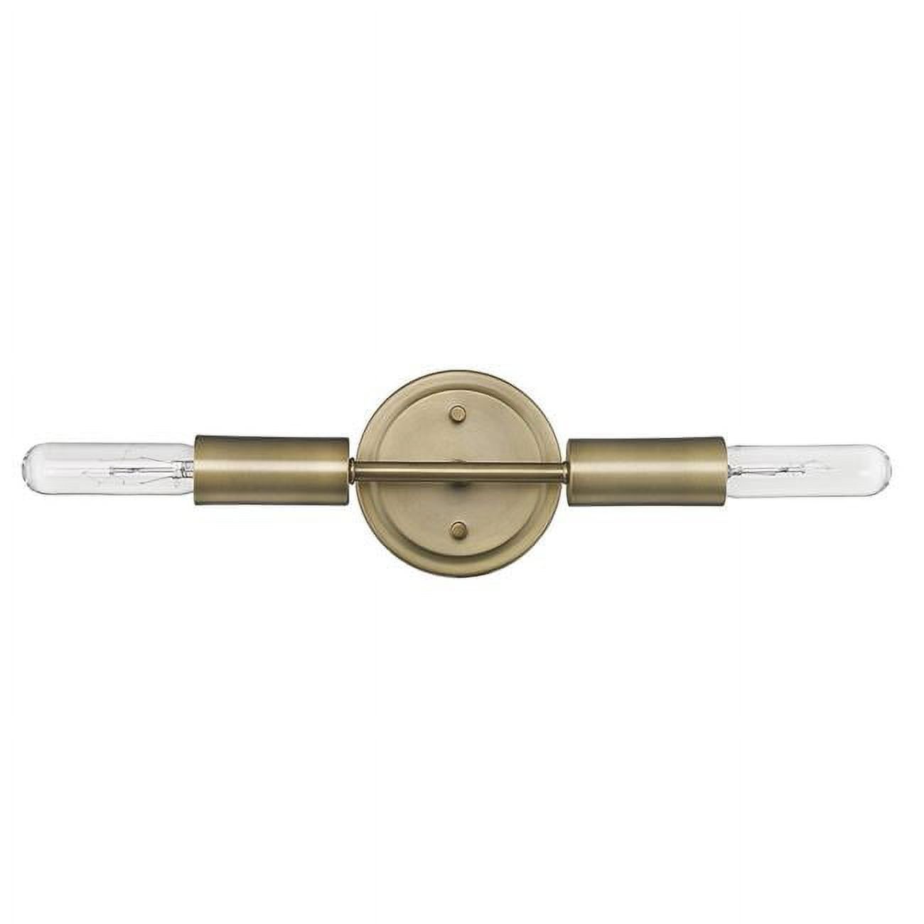 Aged Brass 2-Light Sconce with Exposed Bulbs