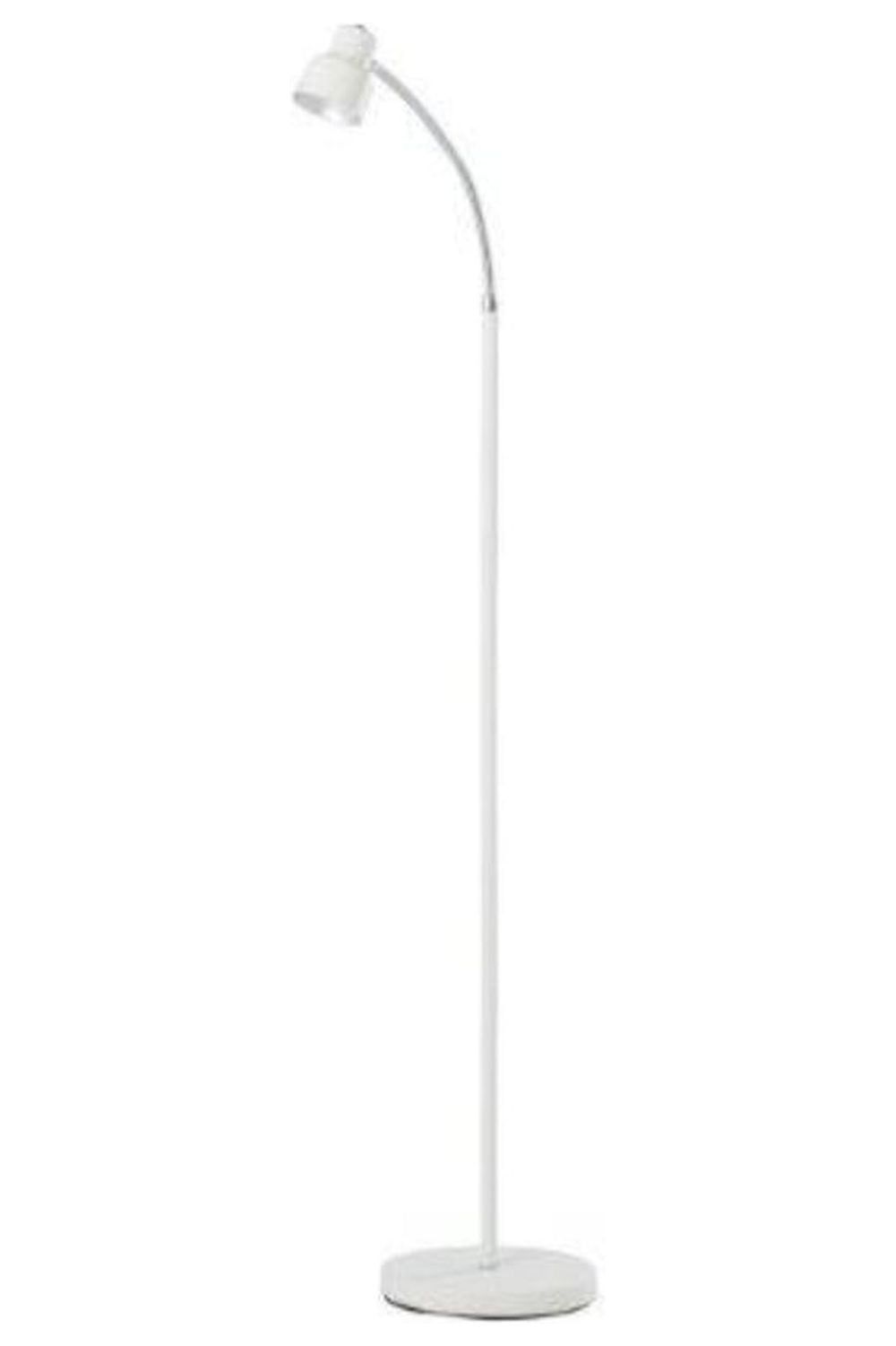 48" White LED Arched Floor Lamp with Bell Shade