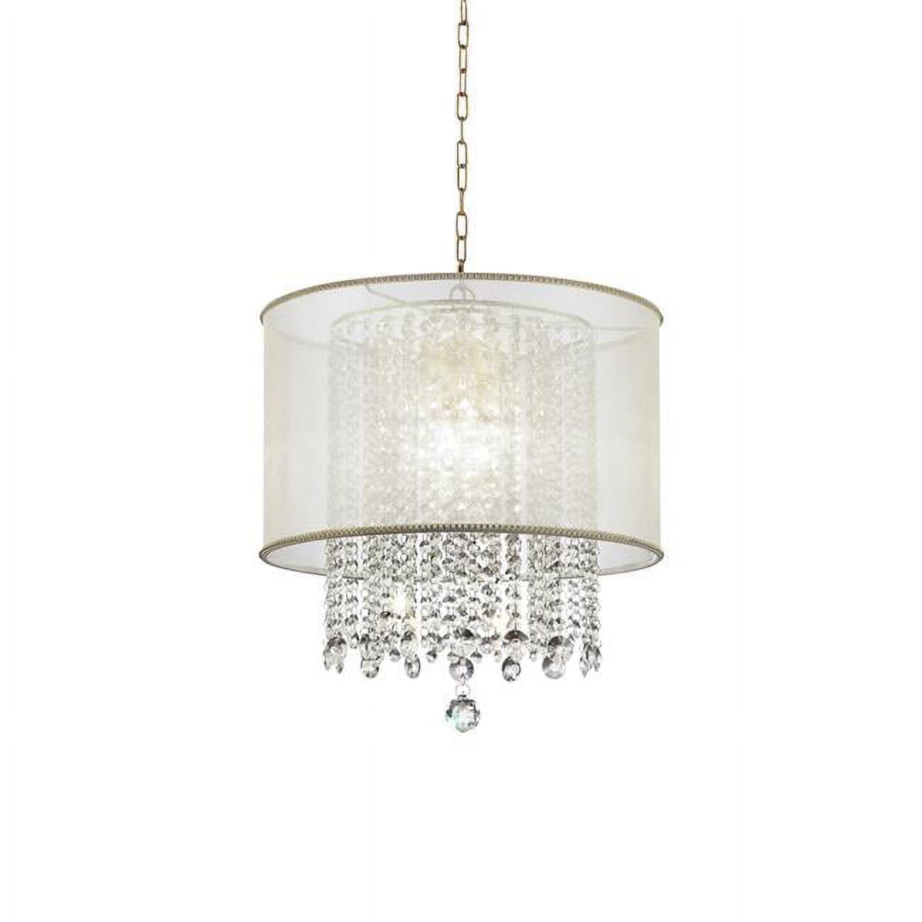 Primo 18'' Gold Finish Globe Ceiling Lamp with Crystal Accents