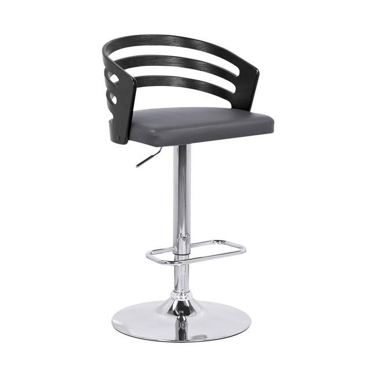 Davis Modern Adjustable Swivel Bar Stool in Black and Chrome