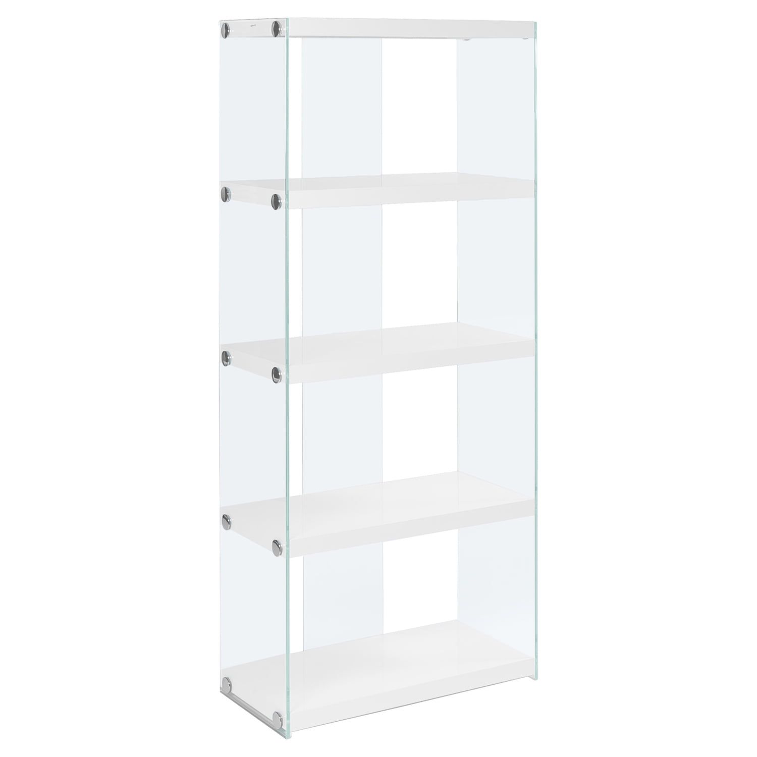 Elegant White 4-Tier Particleboard Etagere Bookcase