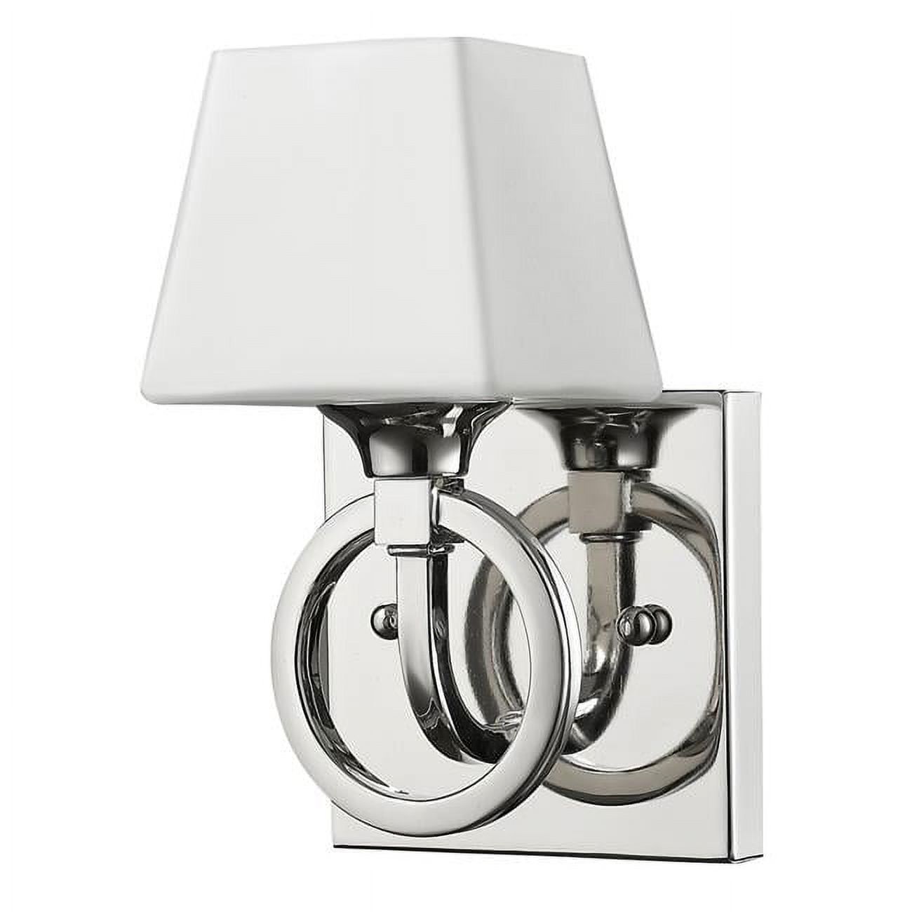 Eloise Polished Nickel 7.5" Sconce with Frosted Glass Shade