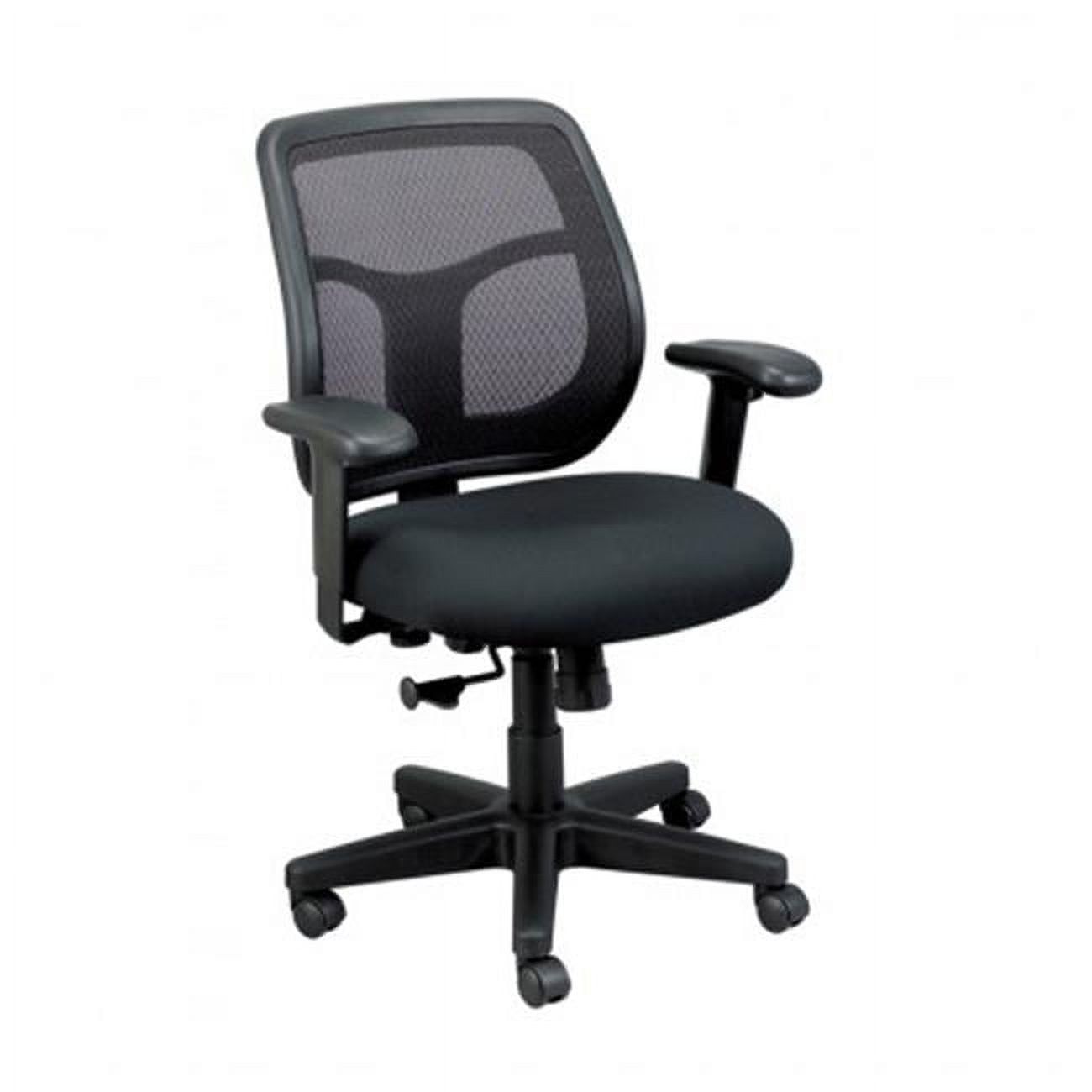 36" Black Mesh and Fabric Task Chair with Padded Armrests