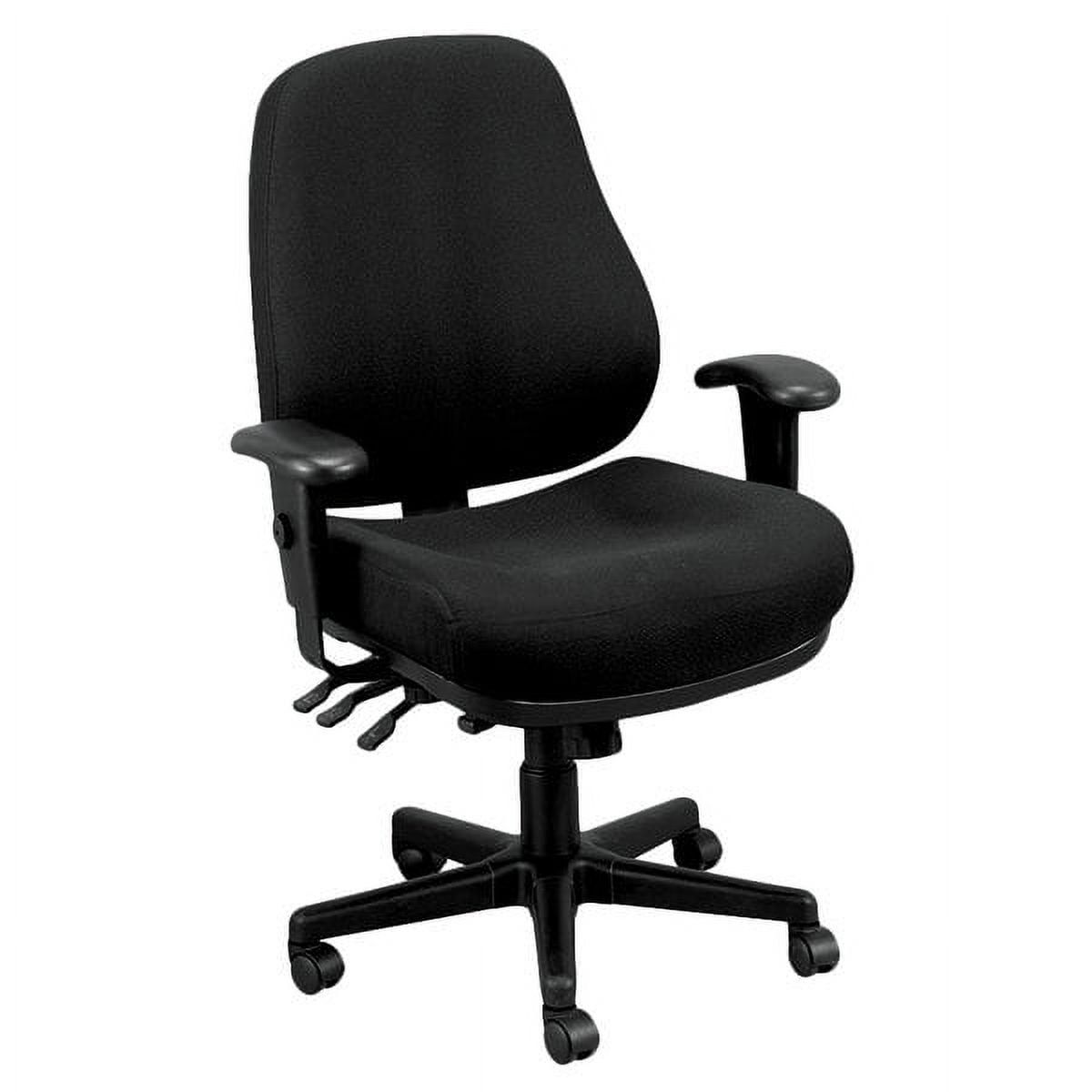 Charcoal Fabric and Black Plastic 45" High Task Office Chair