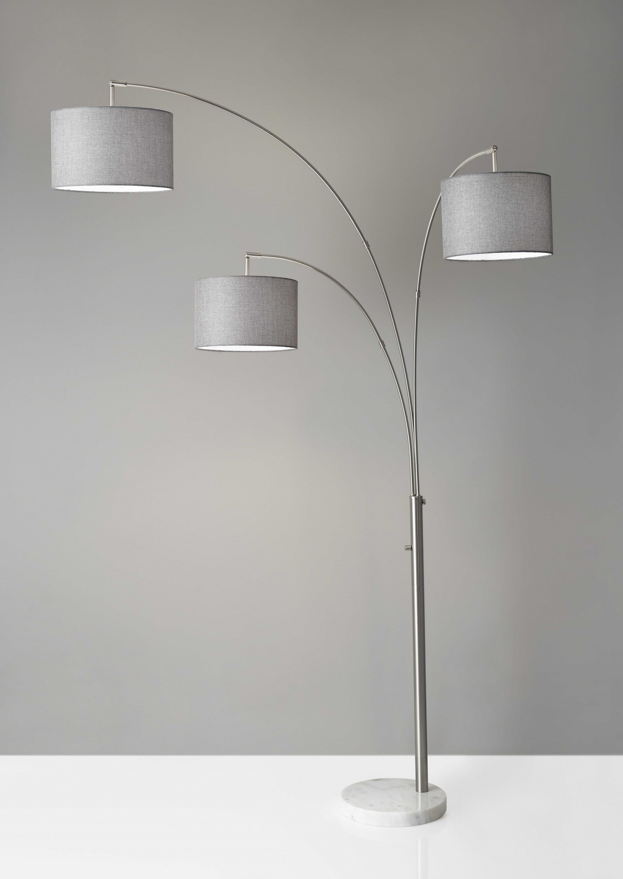 Adjustable Multi-Head White Metal Arc Floor Lamp