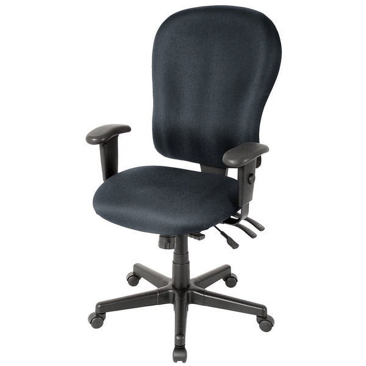 Charcoal Fabric and Leather Adjustable Office Chair with Swivel Function