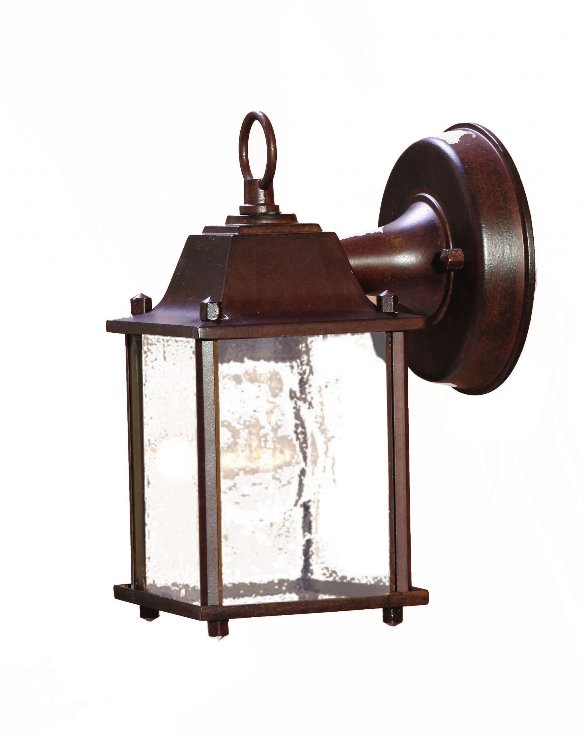 Dark Brown Swing Arm Waterfall Glass Lantern Light