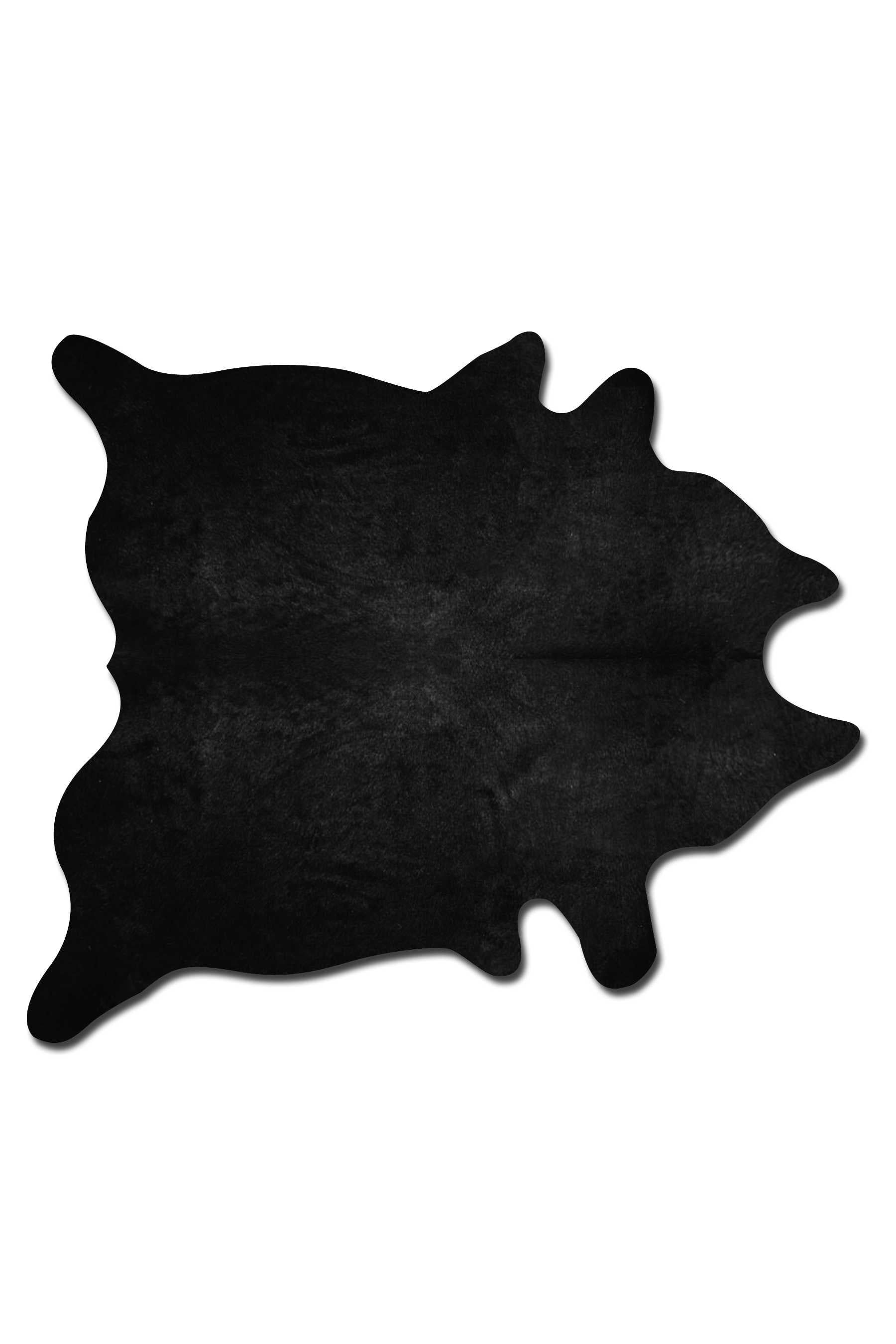 6' x 7' Black Handmade Cowhide Area Rug