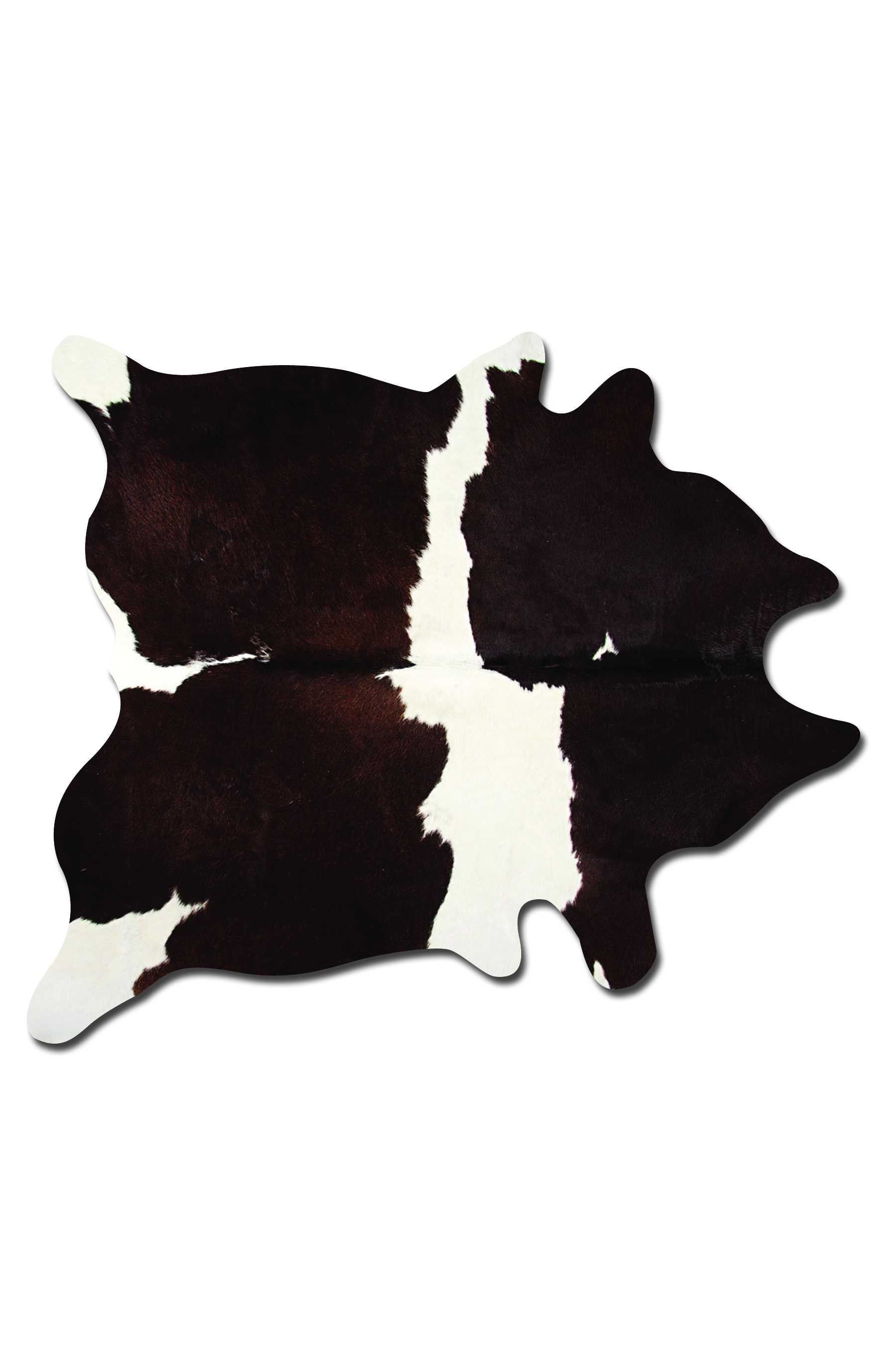 72" x 84" Black and White Handmade Cowhide Rug