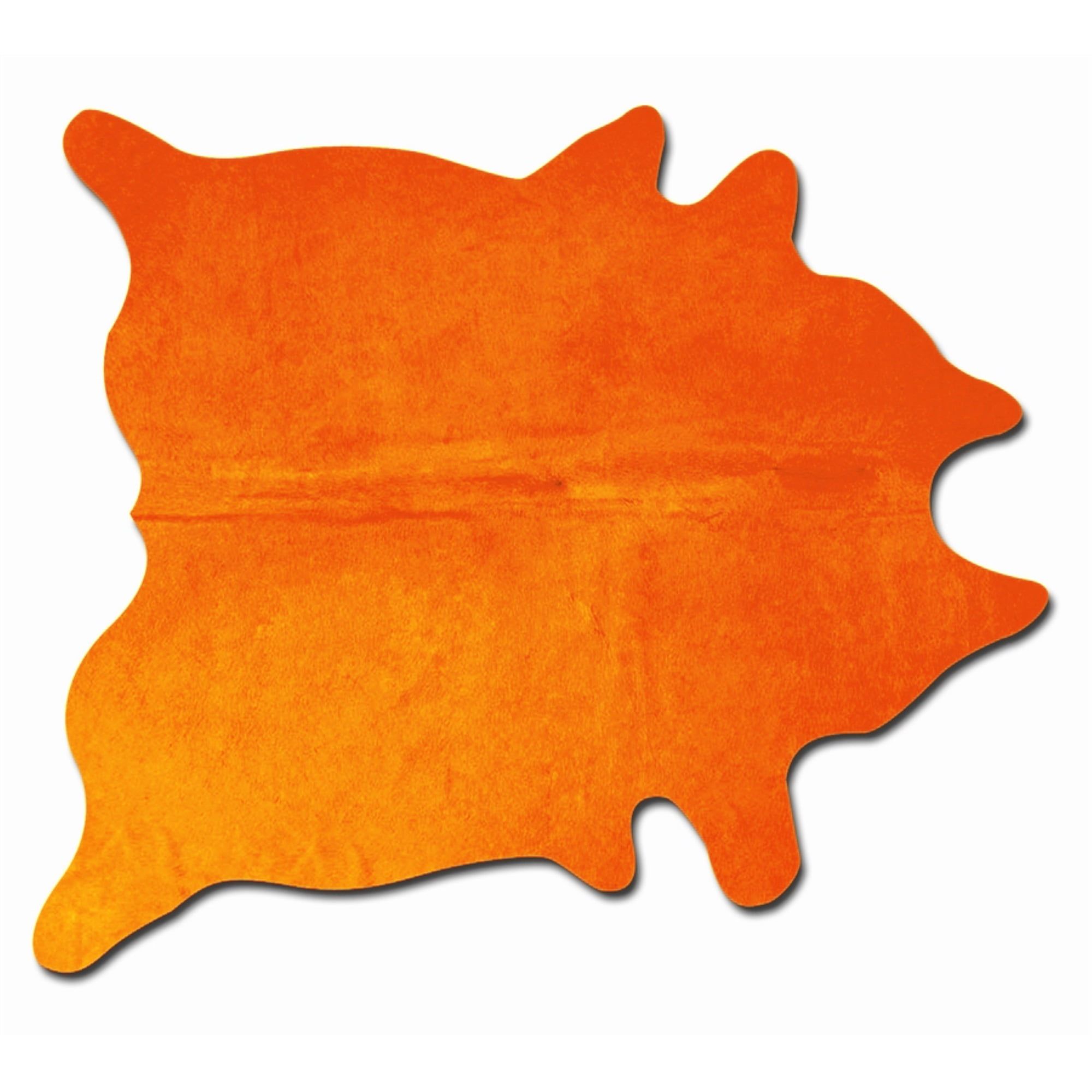 Handmade Luxurious Orange Cowhide Rectangular Rug