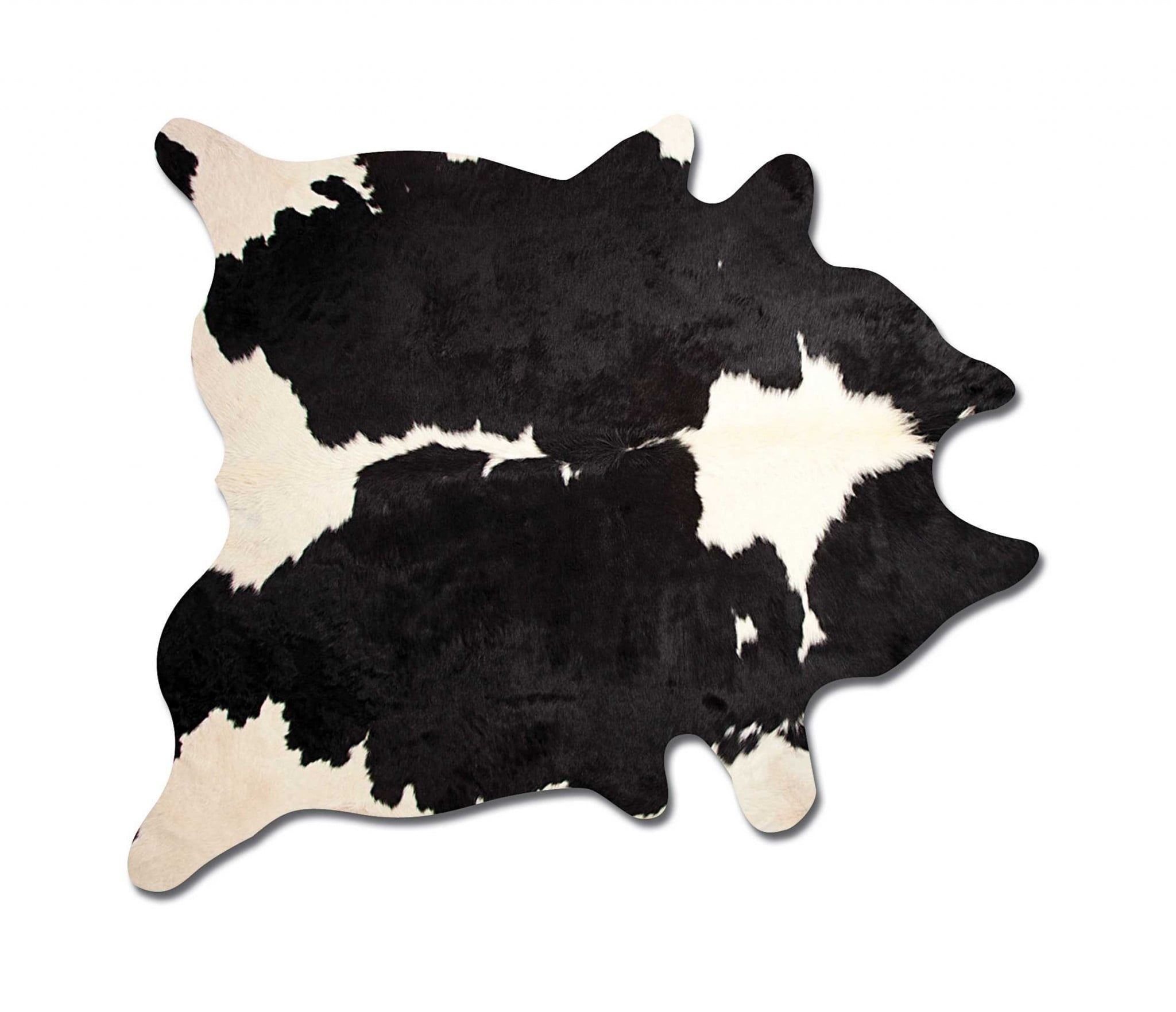 Handmade Black and White Genuine Cowhide Area Rug