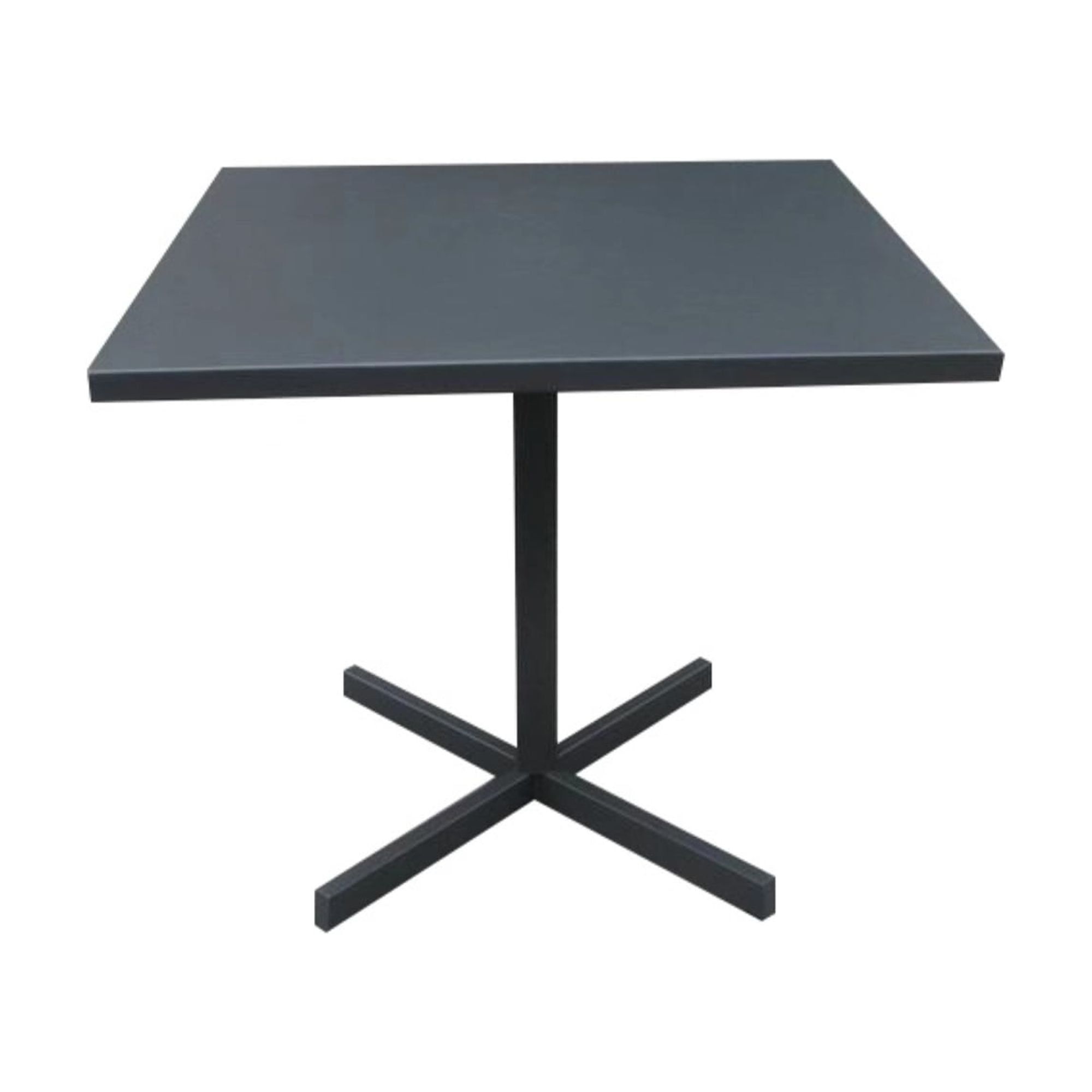 Contemporary Grey Steel Glass-Top Dining Table 32"x32"