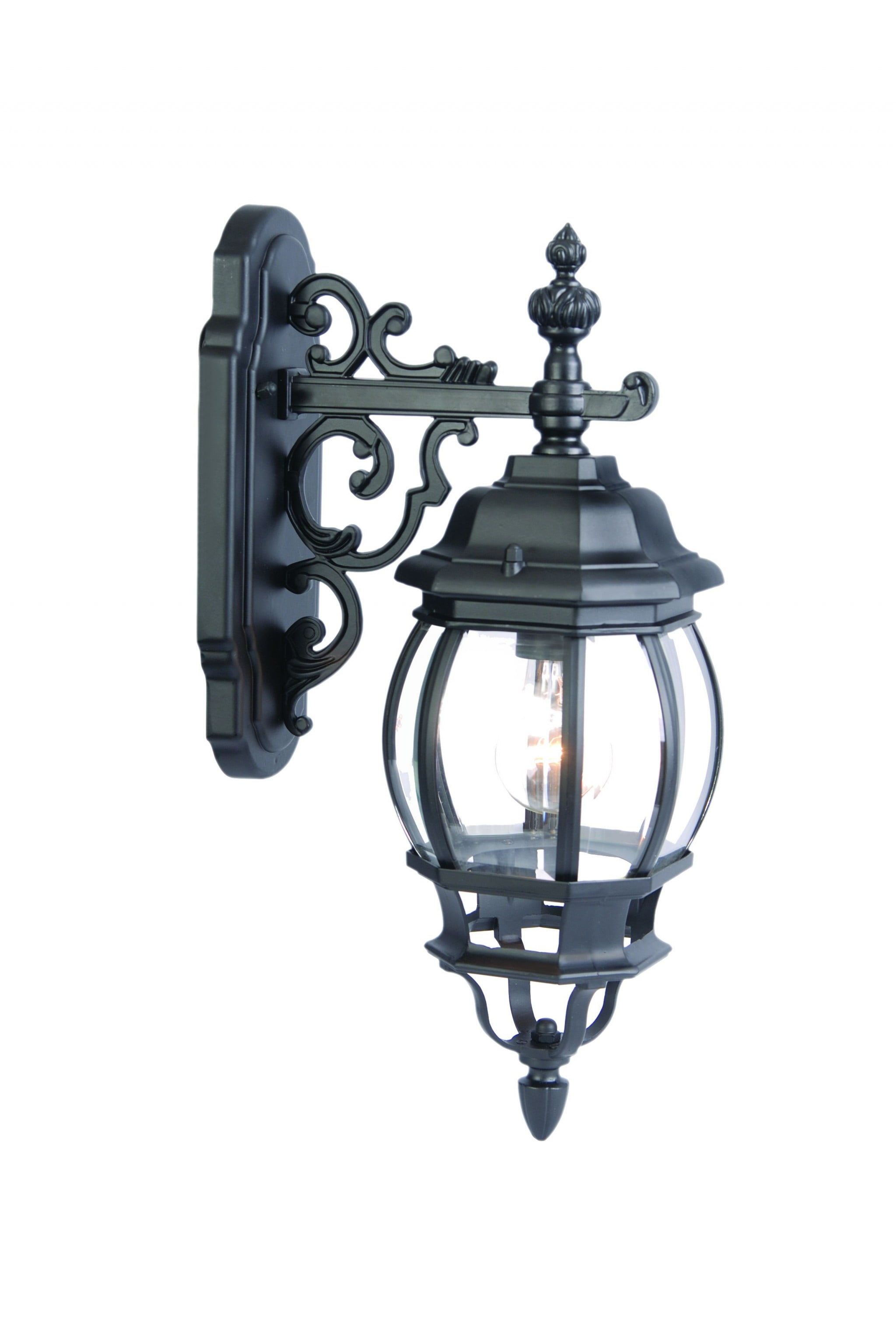 Matte Black Direct Wired Swing Arm Wall Light with Glass Globe