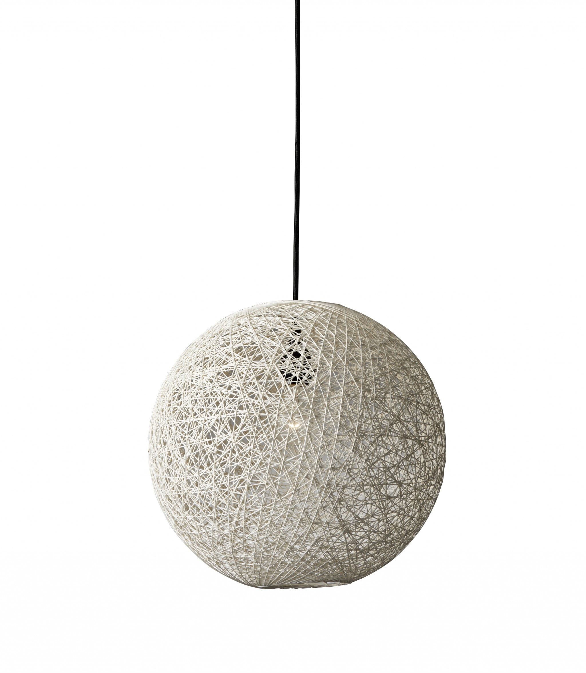 Delilah Cream Rattan Groovy String Large Pendant Light