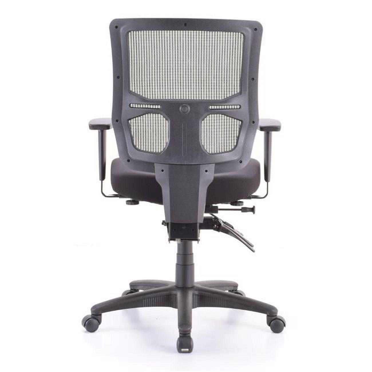 Gray Mesh and Fabric Task Chair with Fixed Arms