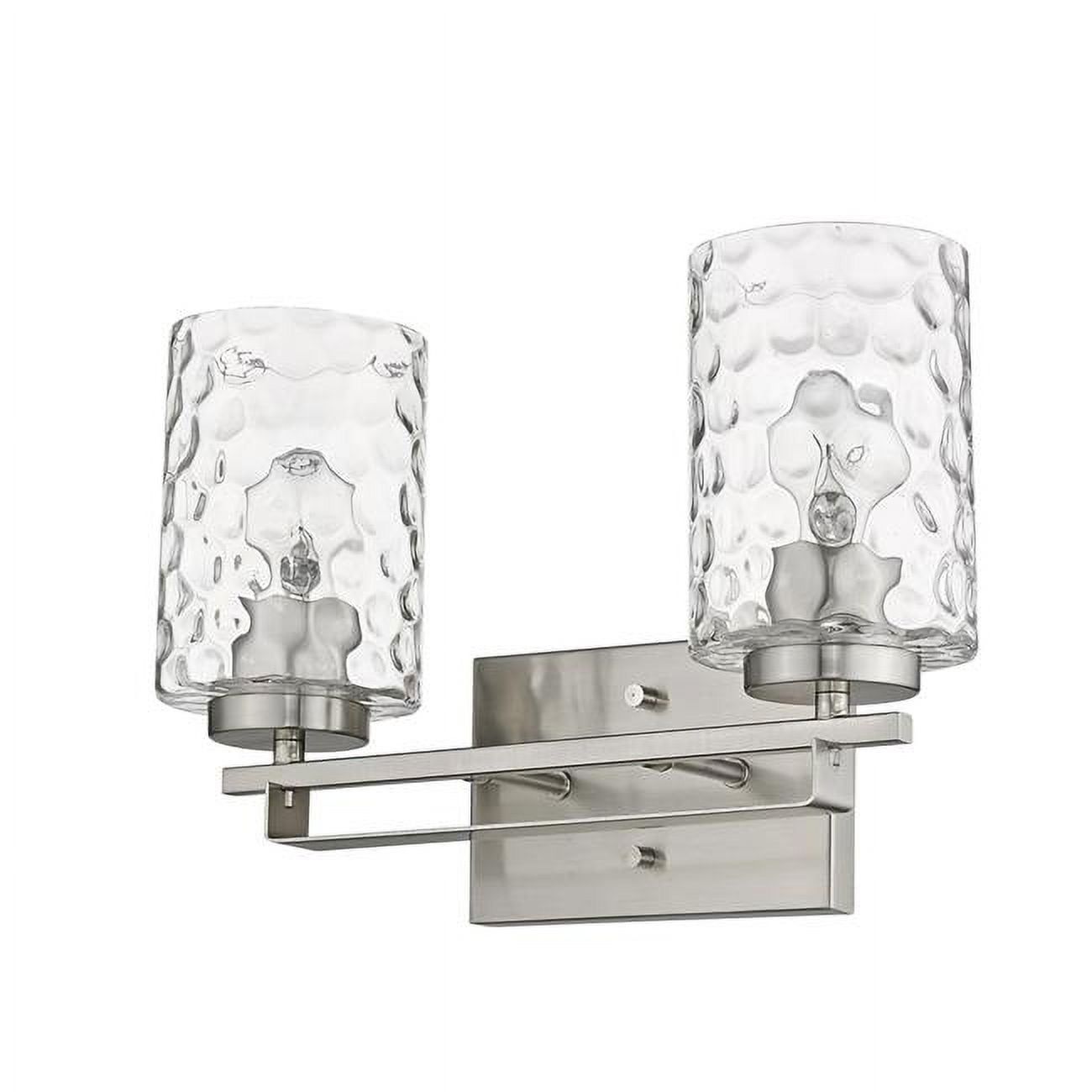 Livvy Modern Silver Optic Glass 2-Light Vanity Sconce