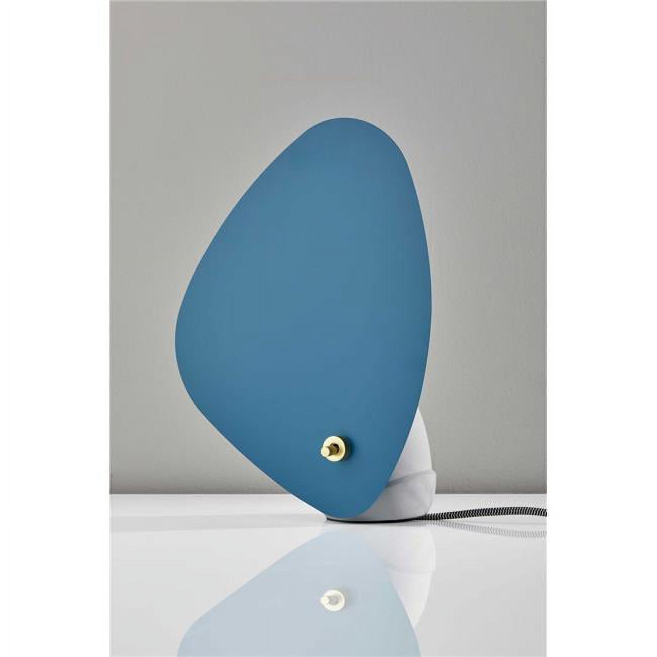 Turquoise Concrete Table Lamp with Brass Switch