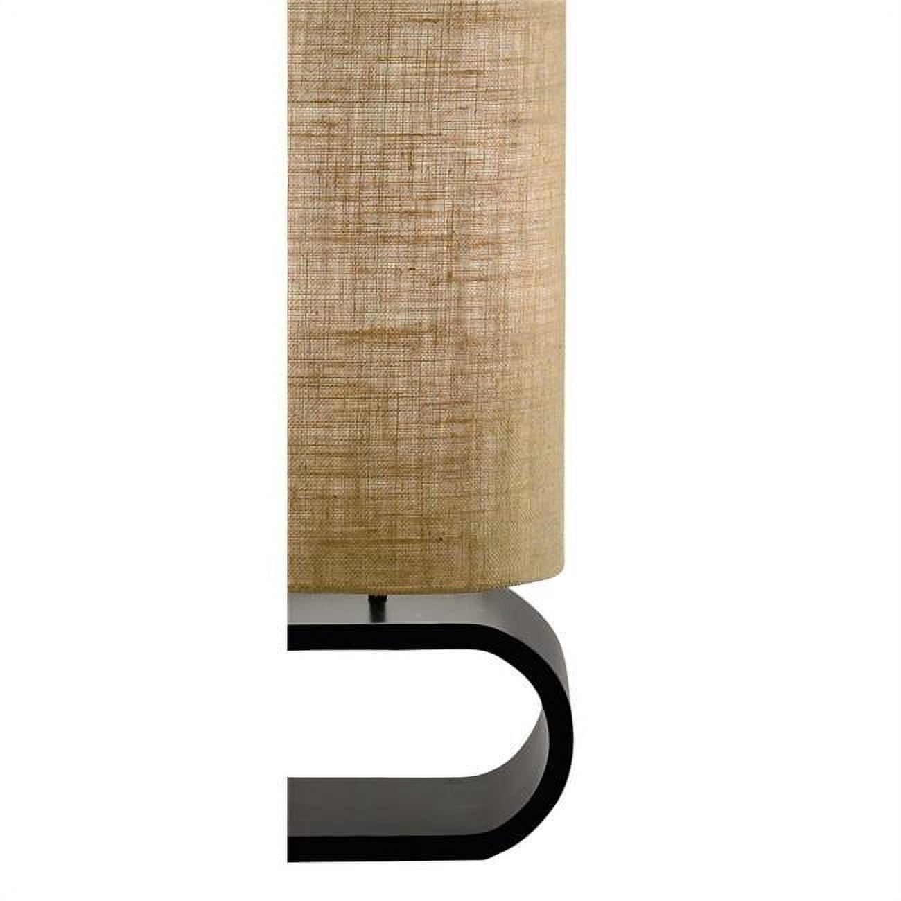 Zen-Inspired Modern Black Floor Lamp with Burlap Shade