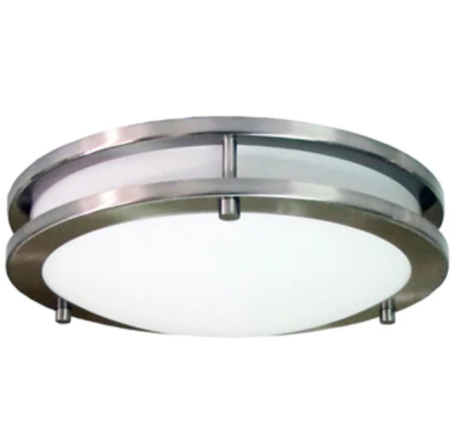 Saturn 12" Brushed Nickel Flush Mount Light with Frosted Glass