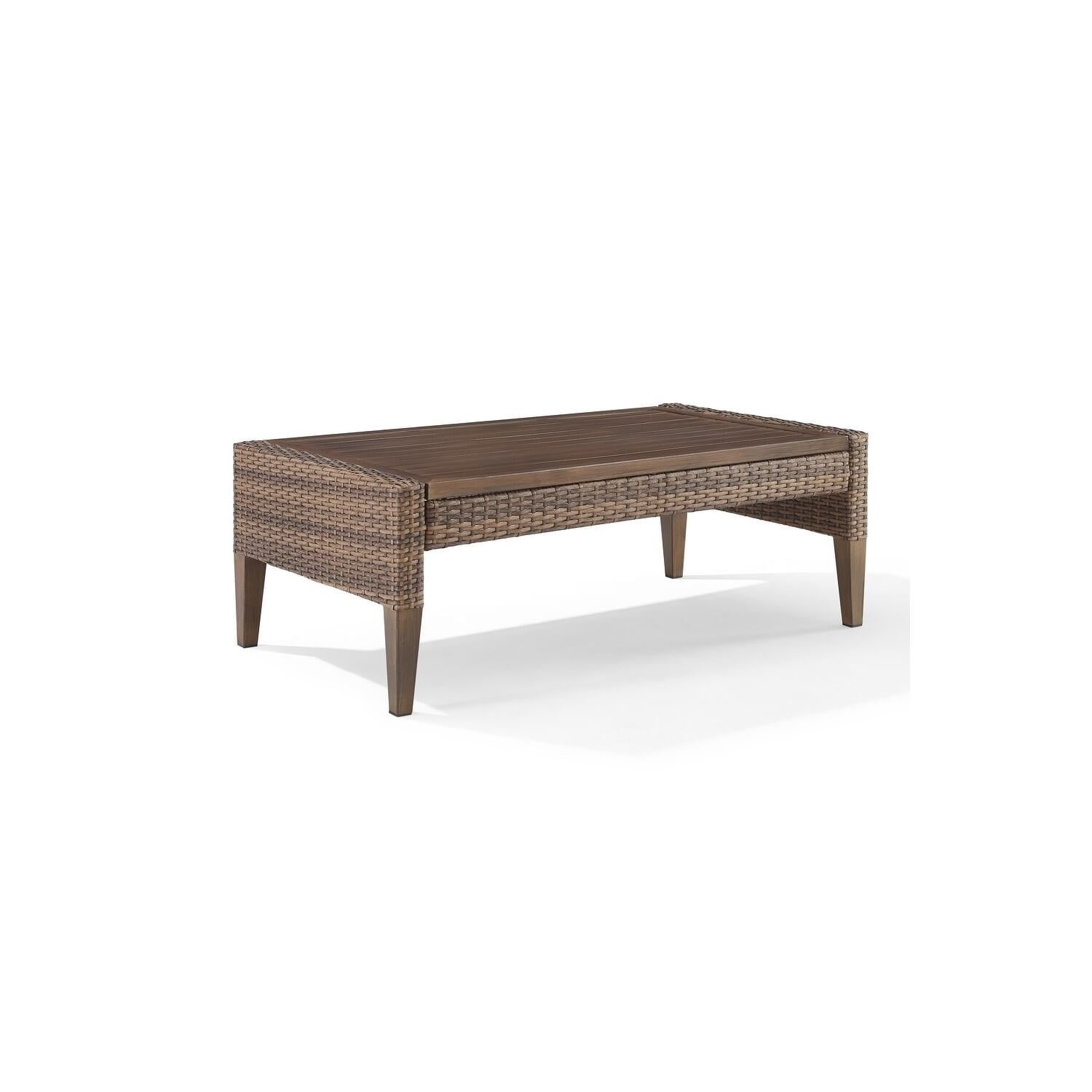 Capella Brown Wicker and Steel Outdoor Coffee Table