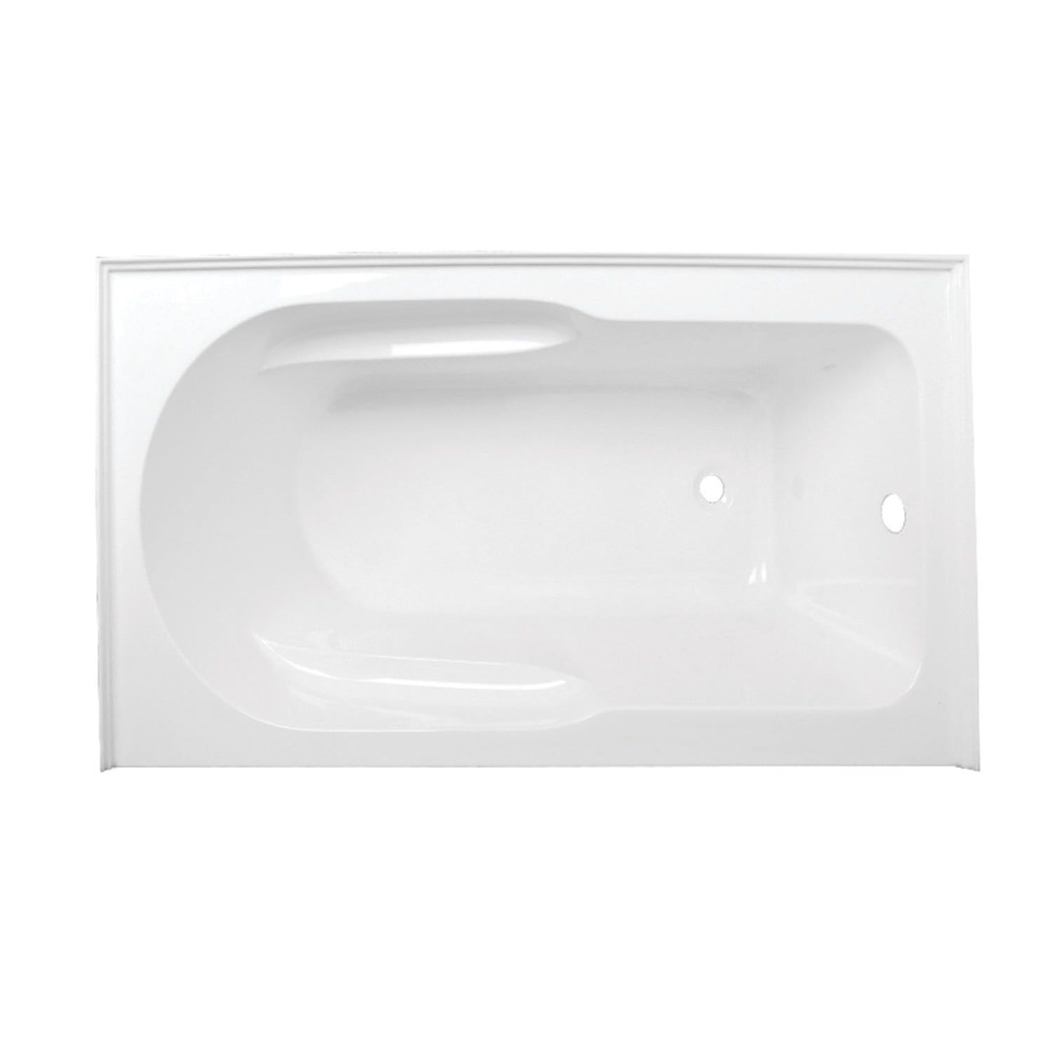 Emma 60-Inch White Acrylic Rectangular Alcove Bathtub