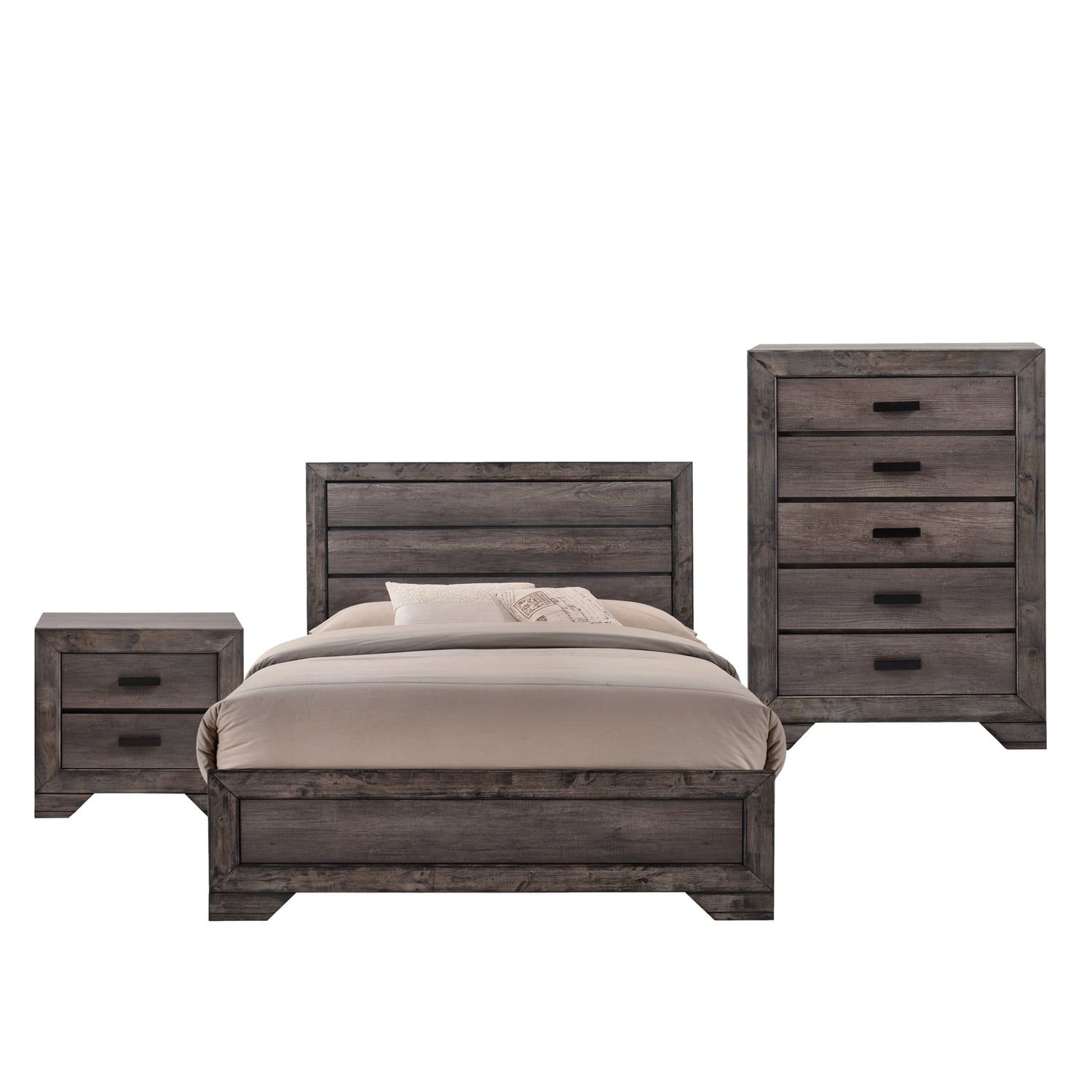 Grayson Dark Brown King Panel 3 Piece Bedroom Set