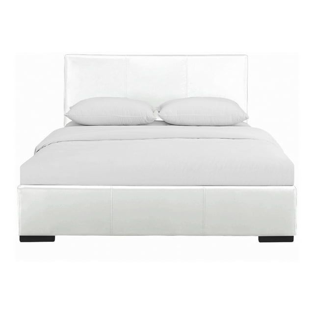 White King Upholstered Platform Bed with Wood Frame