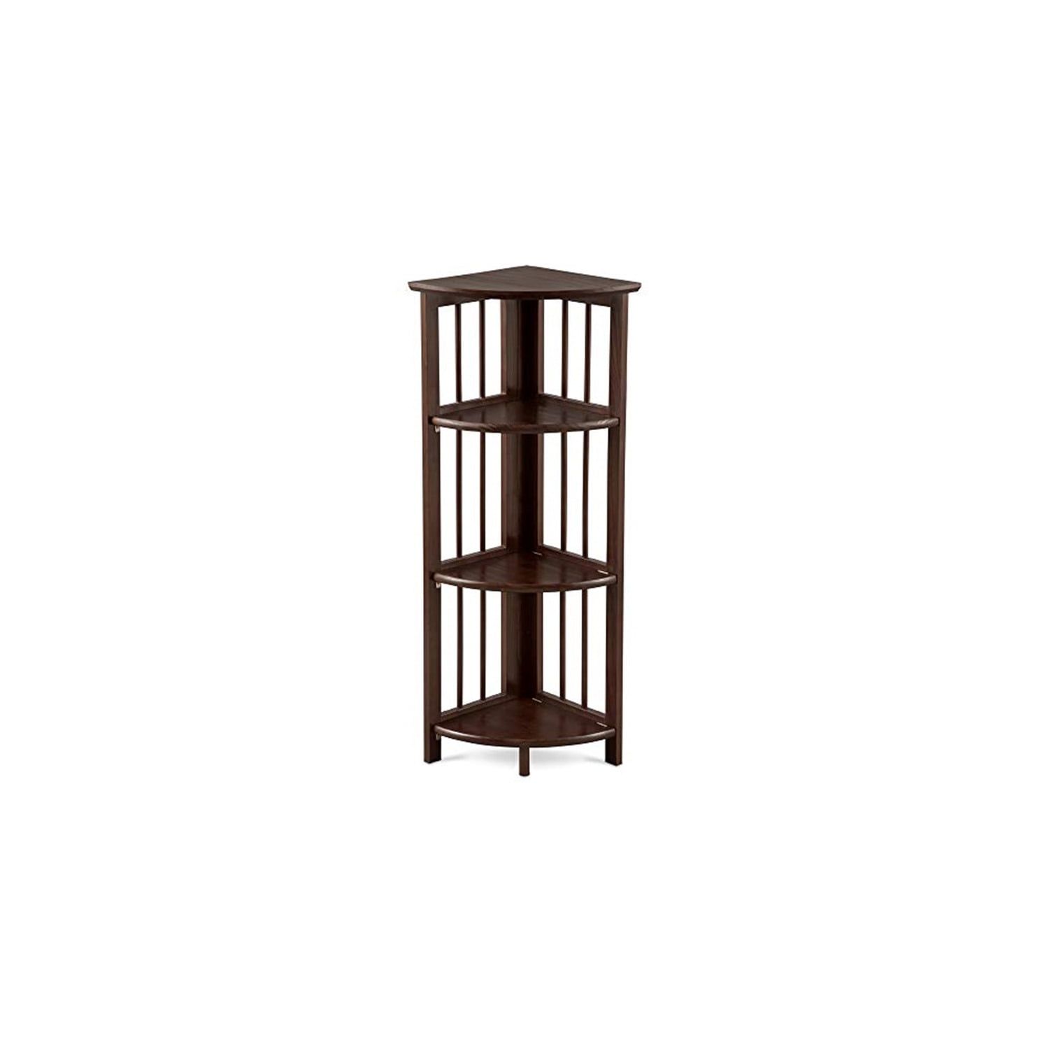 Truffle Brown Solid Wood Effortless Folding Corner Bookcase