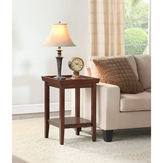 Ledgewood Espresso Solid Rubberwood 18" Square End Table